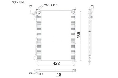 MAHLE KONDENSATORIUS KONDICIONAVIMO 422X585X16 MERCEDES ATEGO AXOR AXOR 2 MK 