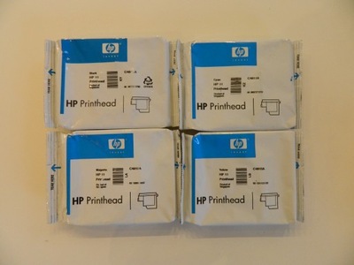 4 x głowica HP 11 C4810A C4811A C4812A C4813A CMYK