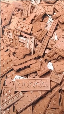 099. Lego brązowe brown płaskie 0,05kg 50g MIX