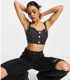 MISSGUIDED GORSET NA RAMIĄCZKACH CZARNY 36 XBC