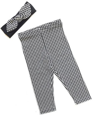 Legginsy plus opaska r. 80-86 komplet pepitka dresowe