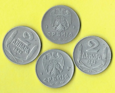 SERBIA 2 Dinar 1942 r. Zn