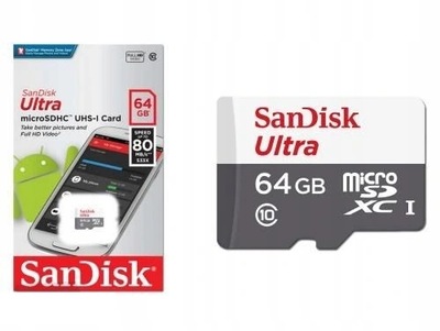 KARTA PAMIĘCI SANDISK ULTRA 64GB MICRO SD 100MB/S