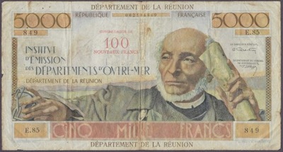 Reunion - 5000 franków 1967-71 (VG-VF)