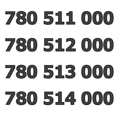 780 511 000 do 780 514 000 Starter Orange ZŁOTY ŁATWY NUMER Karta SIM x4