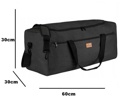 Szara duża XL worek torba podróżna lekka materiałowa 60 l pojemna