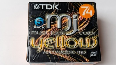 MiniDisc MD TDK MJ Music Jack Yellow 74 5szt-5pack