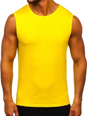 KOSZULKA MĘSKA TANK TOP BEZ NADRUKU ŻÓŁTY-NEON 99001 DENLEY_2XL