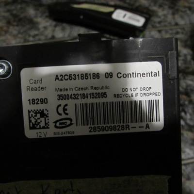 Renault zoe зчитувач карти 285909828r фото №1