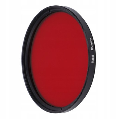 Gwintowany filtr obiektywu aparatu pełny czerwony