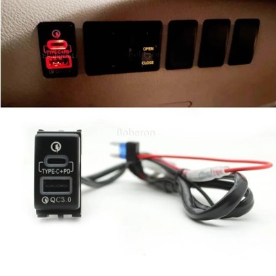 ERFEJSU USB QC3.0 TIPO C PD PARA NISSAN PATROL Y62 X-TRAIL SUNNY SYLPHY TEANA  