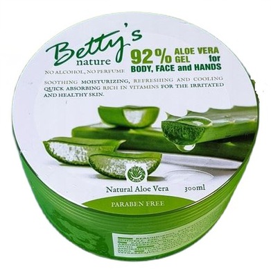 Betty's nature Aloesowy żel kojący 92% aloesu 300 ml