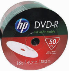 DVD-R HP 4,7 GB x16 Printable do nadruku 50 szt