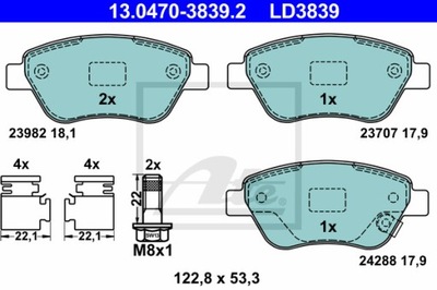 КОЛОДКИ ГАЛЬМІВНІ ATE CERAMIC ATE 13.0470-3839.2