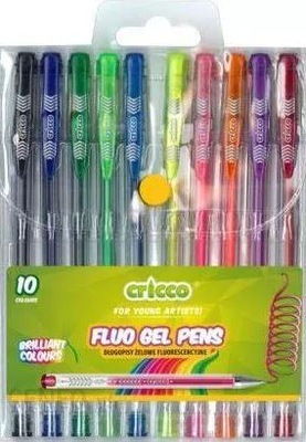 Zestaw długopisów żelowych CRICCO fluo 10kol.