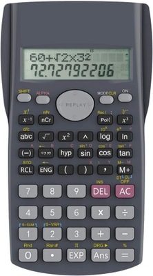 Czarny styl Kalkulator naukowy Helect 2-liniowy