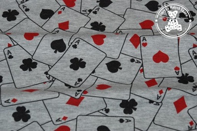 Dresówka pętelka karty szary melanż