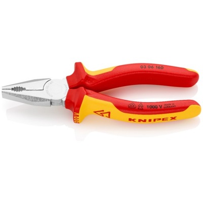 Szczypce uniwersalne kombinerki 160 mm 1000V KNIPEX 03 06 160