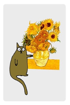 Magnes na lodówkę kot słoneczniki Van Gogh koty
