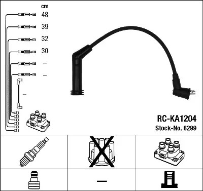 RC-KA1204/NGK ПРОВОДИ WYS. NAP. HYUNDAI 1,0/1,1