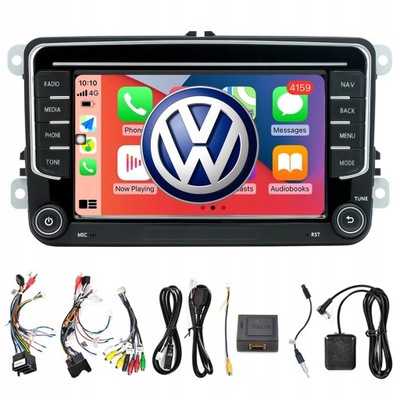 RADIO AUTOMOBILINIAI CARPLAY 7CALI ANDROID VW SKODA OCTAVIA GOLF 5 6 TOURAN 