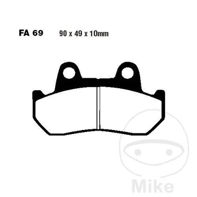 КОЛОДКИ ТОРМОЗНЫЕ ПЕРЕДНЯЯ / ЗАДНЕЕ EBC FA069HH