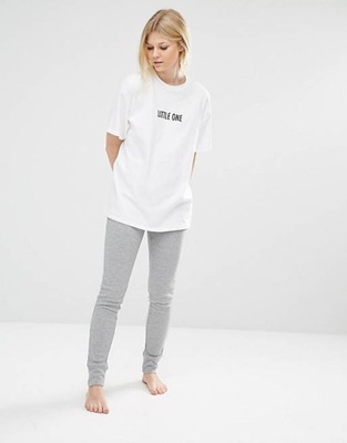 BOOHOO T-SHIRT DAMSKI BIAŁY Z NAPISEM S 1YNK