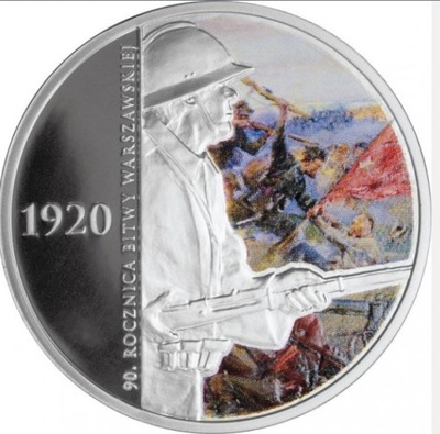 Moneta 20 zł 90. rocznica Bitwy Warszawskiej 2010 MENNICZA