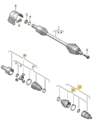 Оригинальный номер volkswagen 3qf498099a шрус  наружный vw atlas фото №1