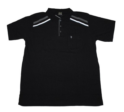 6XL Big Men Duża Koszulka Polo Czarna 100% Bawełny XXXXXXL