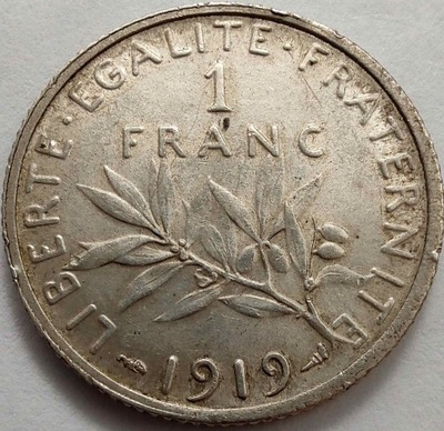 2111r - Francja 1 frank, 1919 ag