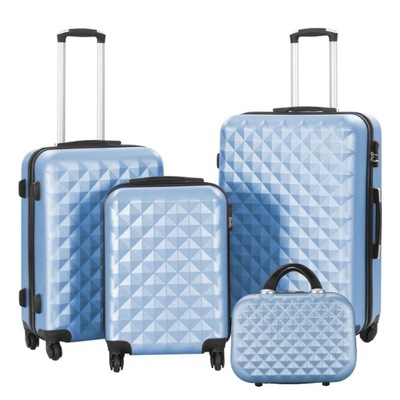 Zestaw walizek podróżnych z kosmetyczką w kilku kolorach-stalowo niebieski