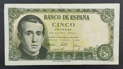 HISZPANIA 5 PESETAS 1951