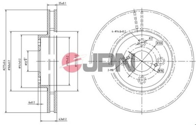 DISCO DE FRENADO PARTE DELANTERA TOYOTA COROLLA 01-  