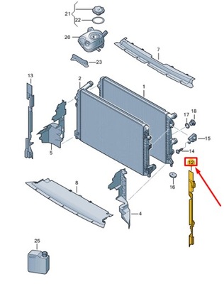 Audi a1 gb left двигатель радиатор уплотнитель полоса 82a121331b фото №1