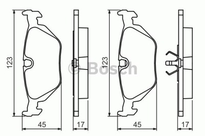 КОЛОДКИ HAM. BMW 3 (E30) BOSCH 0 986 460 964 КОЛОДКИ ГАЛЬМІВНІ