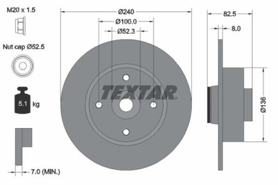 TEXTAR 92154403 ДИСК ГАЛЬМІВНИЙ