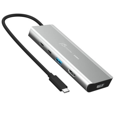 j5create JCD401 Przewodowa USB 3.2 Gen 2 (3.1 Gen 2) Type-C Srebrny