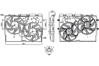 NISSENS ВЕНТИЛЯТОР РАДИАТОРА Z КОРПУСОМ FIAT DUCATO 2.2D 2.3D 3.0D
