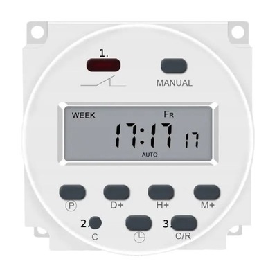 Programator - przekaźnik czasowy, timer 1s-168h 230V AC