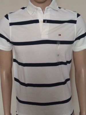 TOMMY HILFIGER KOSZULKA POLO MĘSKA r. S PASKI