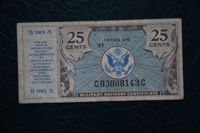 Banknot 25 CENTS UNITED STATES MILITARY !!!