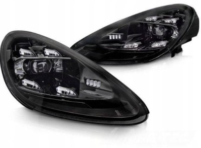 Фонари фары full led черный к porsche cayenne фото №1