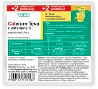 CALCIUM TEVA z witaminą C 14 tabletek musujących