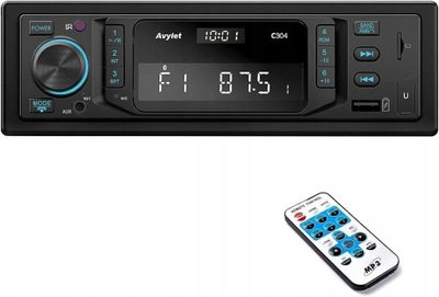 RADIO DE AUTOMÓVIL BLUETOOTH 5.0 GRABADORA MP3 CONTROL REMOTO NEGRO AVYLET  