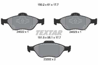 КОЛОДКИ ГАЛЬМІВНІ DAIHATSU CHARAD TOYOTA YARIS 2402201 TEXTAR TEXTAR