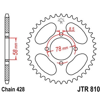 ENGRANAJE PARTE TRASERA JT 42-ZEBY GA 125 1997-2001  