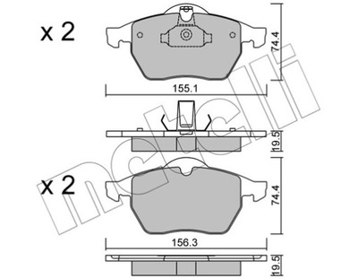 METELLI 22-0118-0 КОМПЛЕКТ КОЛОДОК ТОРМОЗНЫХ, HAMU