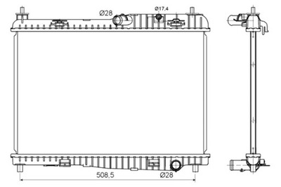 NRF РАДІАТОР ДВИГУНА ВОДИ FORD B-MAX FIESTA VI 1.25-1.6 06.08-