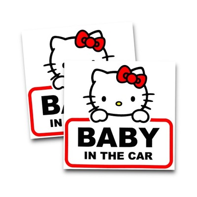NAKLEJKA BAJKOWA - HELLO KITTY - BABY IN THE CAR